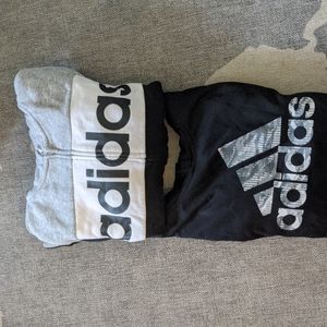 Adidas zip up sweatshirt and hooded sweatshirt